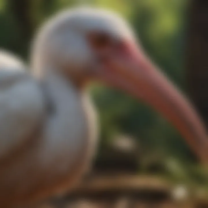 A stunning close-up of an ibis in its natural habitat.