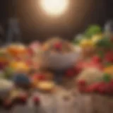 Colorful assortment of healthy foods rich in fiber and nutrients