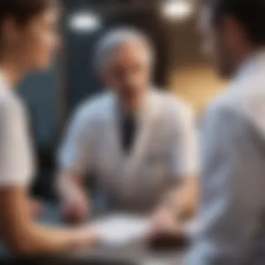Well-organized medical consultation scene with a patient discussing IBS