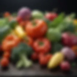 A vibrant assortment of nutrient-rich antioxidant vegetables