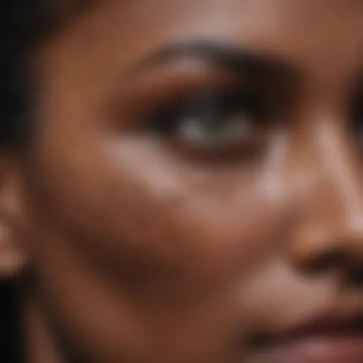 Close-up of healthy black skin with atopic dermatitis