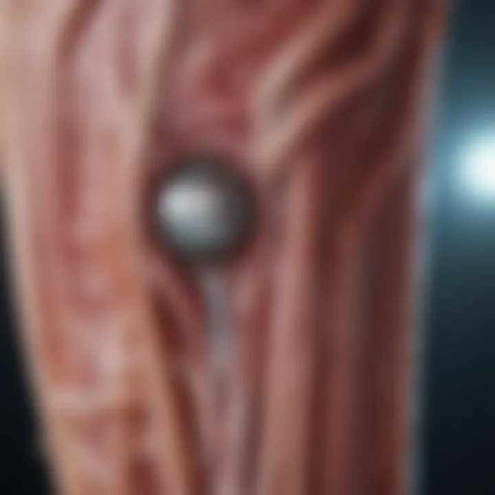 A scientific illustration of biochemical processes in tendon healing