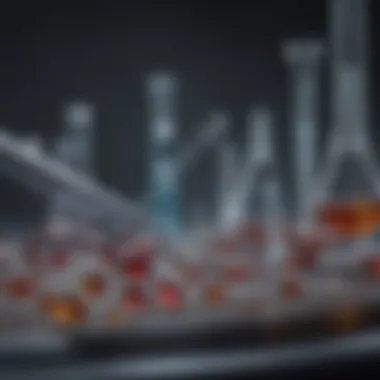 A visual representation of advancements in biomarker discovery, featuring various laboratory tools and technologies used in research.