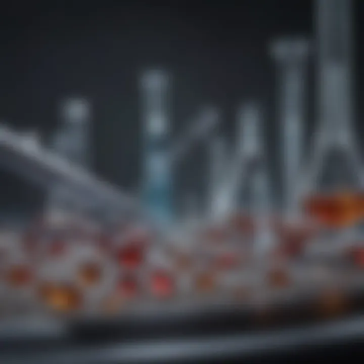A visual representation of advancements in biomarker discovery, featuring various laboratory tools and technologies used in research.