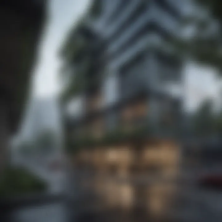 Modern building with sustainable technology