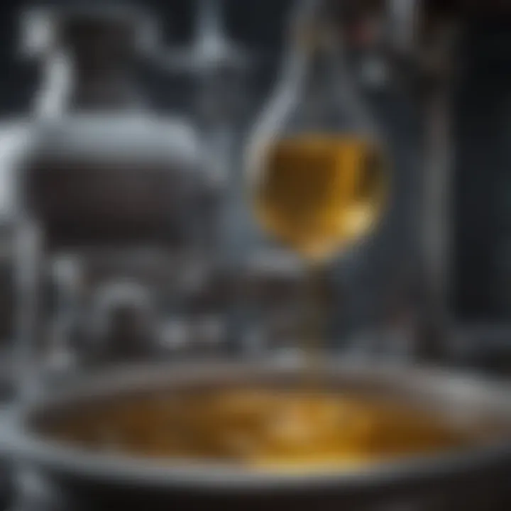Illustration of castor oil extraction process