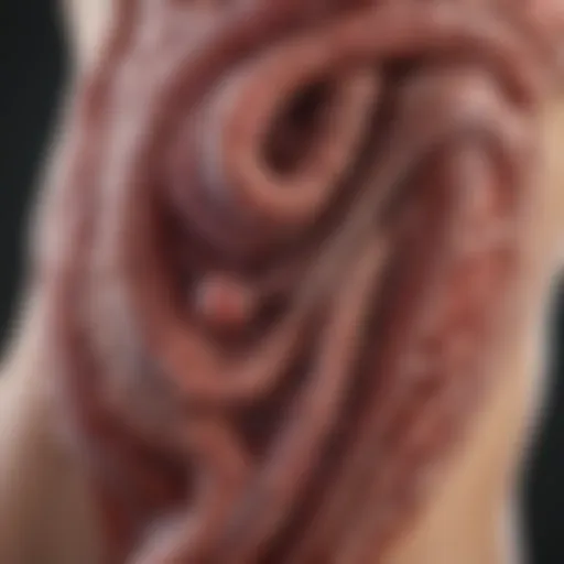 Colitis pathology illustration
