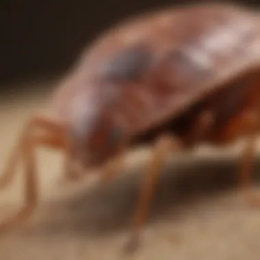 Close-up view of bed bug anatomy