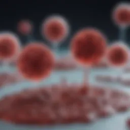 Eosinophils in a blood smear under a microscope