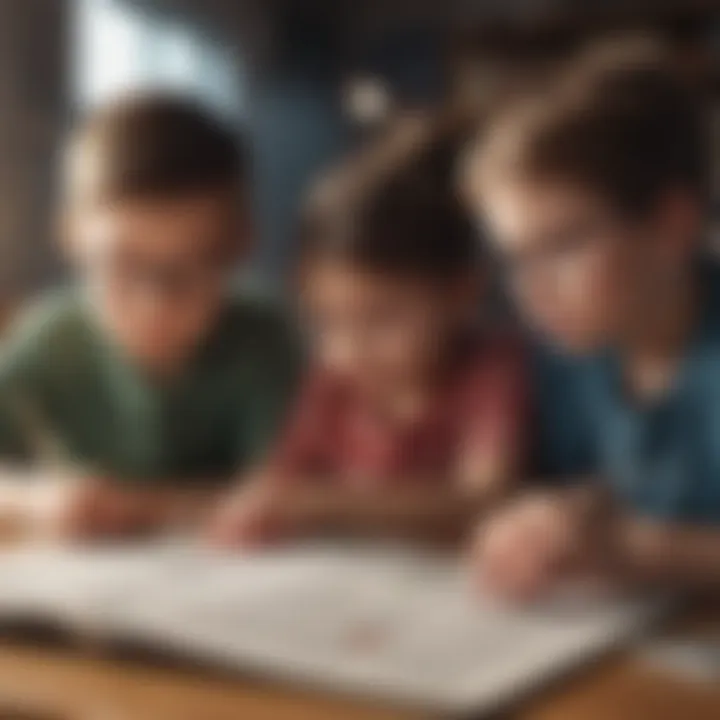 Children participating in a reading activity with digital tools