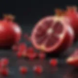 Pomegranate fruit showcasing vibrant red seeds