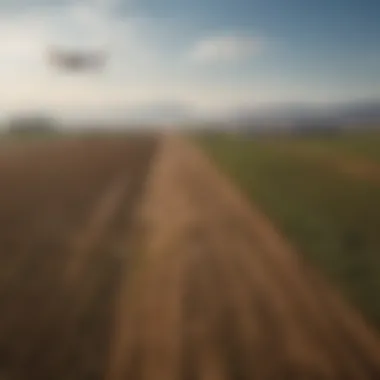 Agricultural Applications of Aerial Robotics Aerial drone surveying a vast agricultural landscape