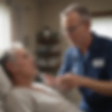 Guidance on Home Oxygen Therapy Implementation Healthcare professional discussing oxygen therapy with a caregiver