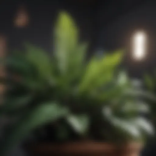 Close-up view of indoor plants filtering air