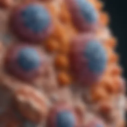 Microscopic view of squamous cell carcinoma cells