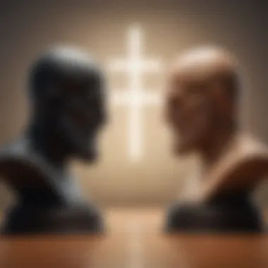 Faith vs. Reason Debate A symbolic representation of faith and reason in philosophical debate