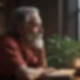 A thoughtful philosopher contemplating the nature of divinity