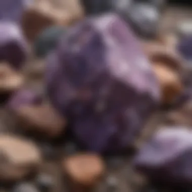 Mineral Composition of Purple Rock Types An educational diagram illustrating the mineral composition of purple rocks.