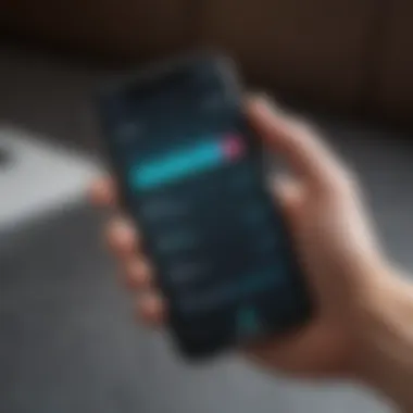 Health Tracking Application Interface A smartphone displaying a health tracking app interface