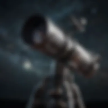 Precision in Observation An intricate telescope observing celestial bodies against a night sky
