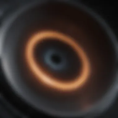 Graphical depiction of the Event Horizon Telescope capturing black hole data