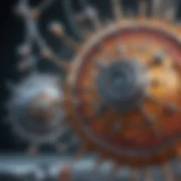 A conceptual illustration of cellular mechanisms involved in aging