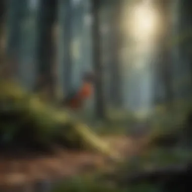 Forest Avian Community A vibrant forest showcasing diverse avian life