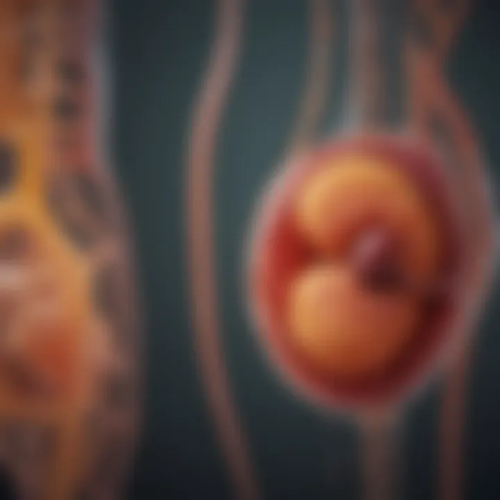 An anatomical diagram showcasing renal function related to urine production