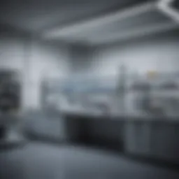 A high throughput genetic screening laboratory showcasing advanced equipment and setups.