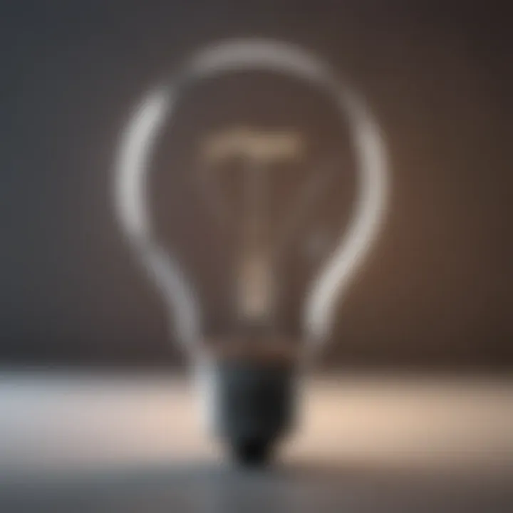 Close-up of a lightbulb symbolizing creativity