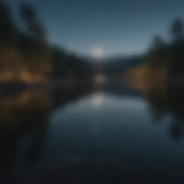 Radiance of the Full Moon on Water Radiant full moon illuminating a tranquil lake