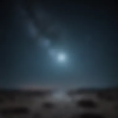 Celestial Dance of Stars and Moon Starry sky with a prominent full moon