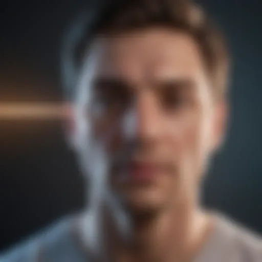 Conceptual illustration of laser technology in mental health treatment