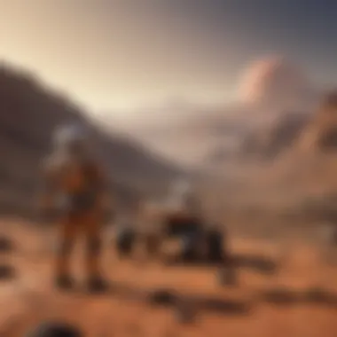 Artist's Vision of Future Mars Exploration The future of Mars exploration depicted through artist's vision