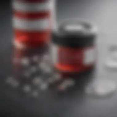 Detailed view of hemoglobin testing kit components