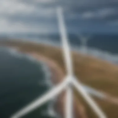 Aerial view of North Sea Wind Farm showcasing its vast array of turbines