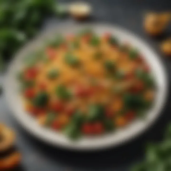 A healthy meal rich in lutein sources like leafy greens and colorful vegetables.