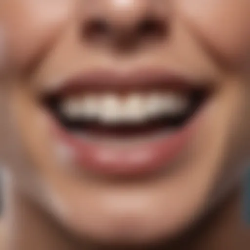 A close-up view of stained teeth before treatment