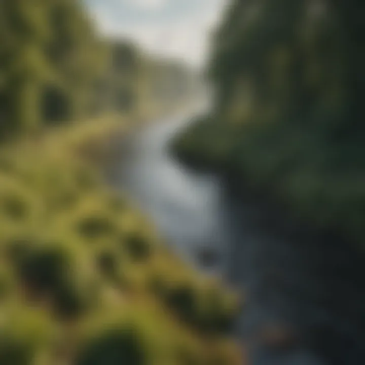 Close-up of a vibrant ecosystem along the banks of the River Liffey