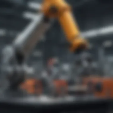 A robotic arm in a manufacturing assembly line