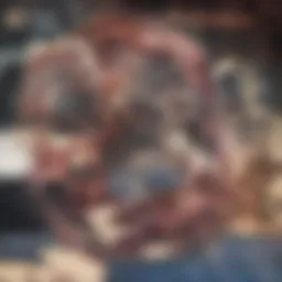 A detailed illustration of sickle cell anemia at the molecular level