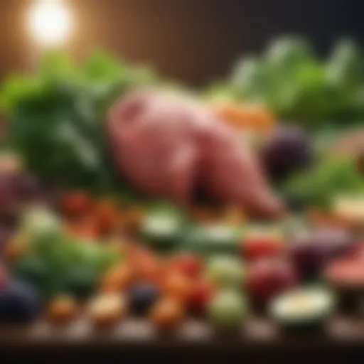 Fresh vegetables and fruits for a liver-friendly diet