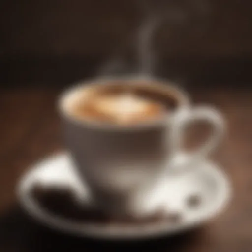 A steaming cup of coffee highlighting its rich aroma