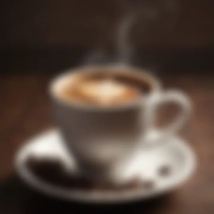 A steaming cup of coffee highlighting its rich aroma