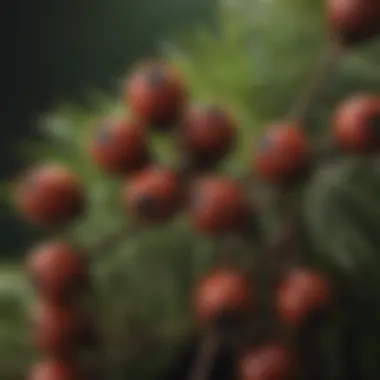 Close-up of saw palmetto berries illustrating their natural form