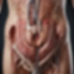 Anatomical diagram of the urinary system highlighting bladder cancer effects