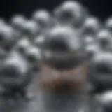 A close-up of silver nanoparticles exhibiting antimicrobial properties.