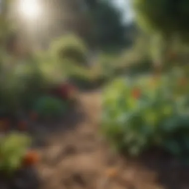 Thriving Antioxidant Vegetable Garden A garden thriving with various antioxidant vegetables under sunlight