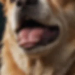 Close-up of a dog with lip fold dermatitis showing affected area
