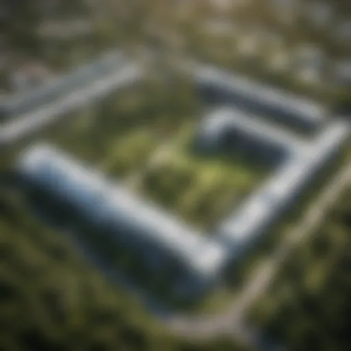 Aerial view of Turabo University's campus showcasing its modern architecture and green spaces